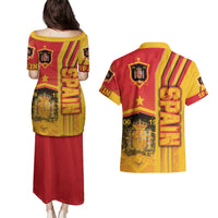 Spain Football Couples Matching Puletasi and Hawaiian Shirt La Roja Soccer - Road To Champion