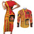 Spain Football Couples Matching Short Sleeve Bodycon Dress and Long Sleeve Button Shirt La Roja Soccer - Road To Champion