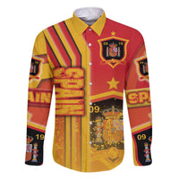 Spain Football Family Matching Off The Shoulder Long Sleeve Dress and Hawaiian Shirt La Roja Soccer - Road To Champion