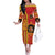 Spain Football Family Matching Off The Shoulder Long Sleeve Dress and Hawaiian Shirt La Roja Soccer - Road To Champion