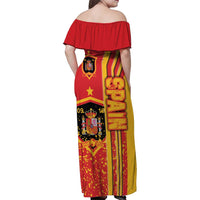 Spain Football Family Matching Off Shoulder Maxi Dress and Hawaiian Shirt La Roja Soccer - Road To Champion - Wonder Print Shop