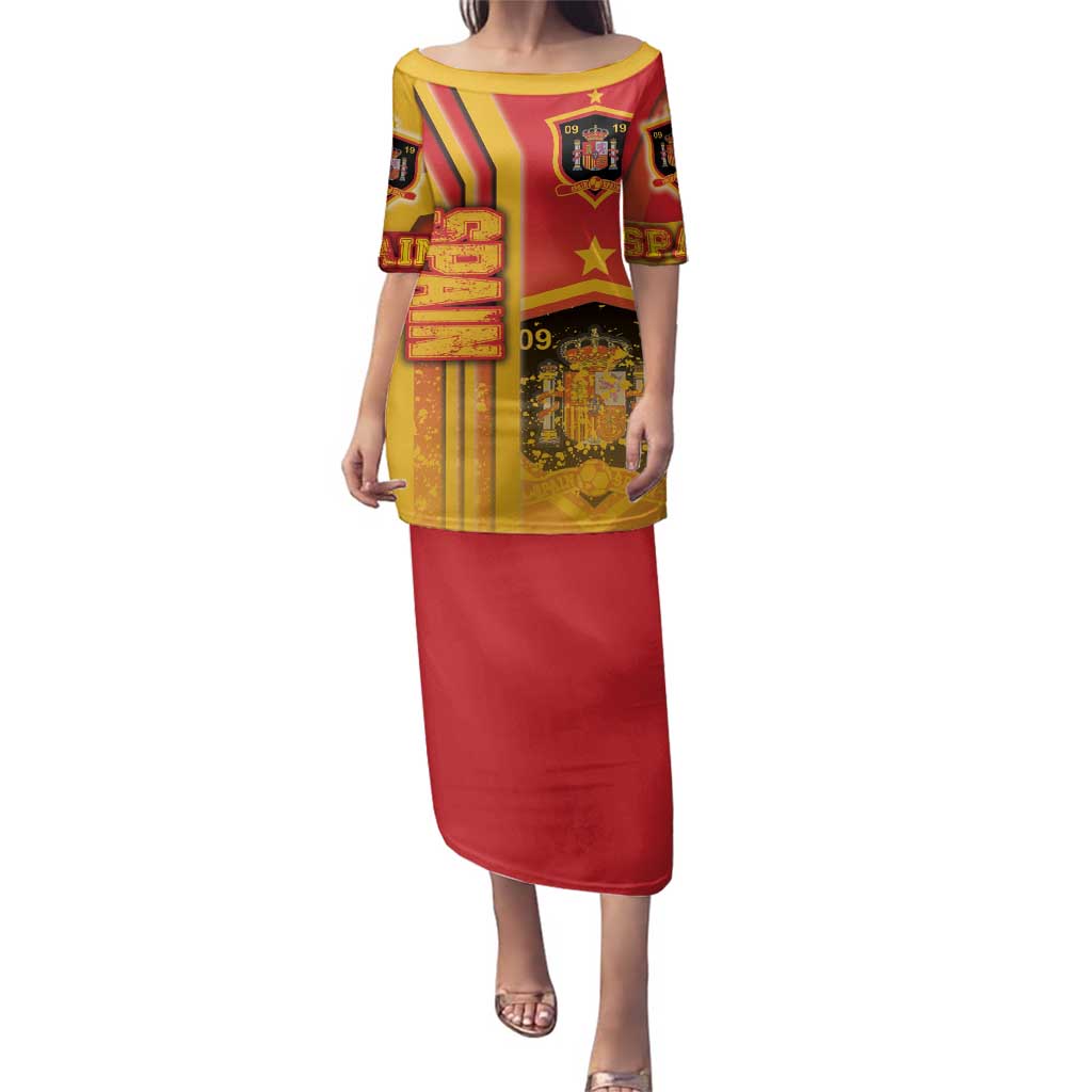 Spain Football Family Matching Puletasi and Hawaiian Shirt La Roja Soccer - Road To Champion