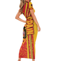 Spain Football Family Matching Short Sleeve Bodycon Dress and Hawaiian Shirt La Roja Soccer - Road To Champion - Wonder Print Shop