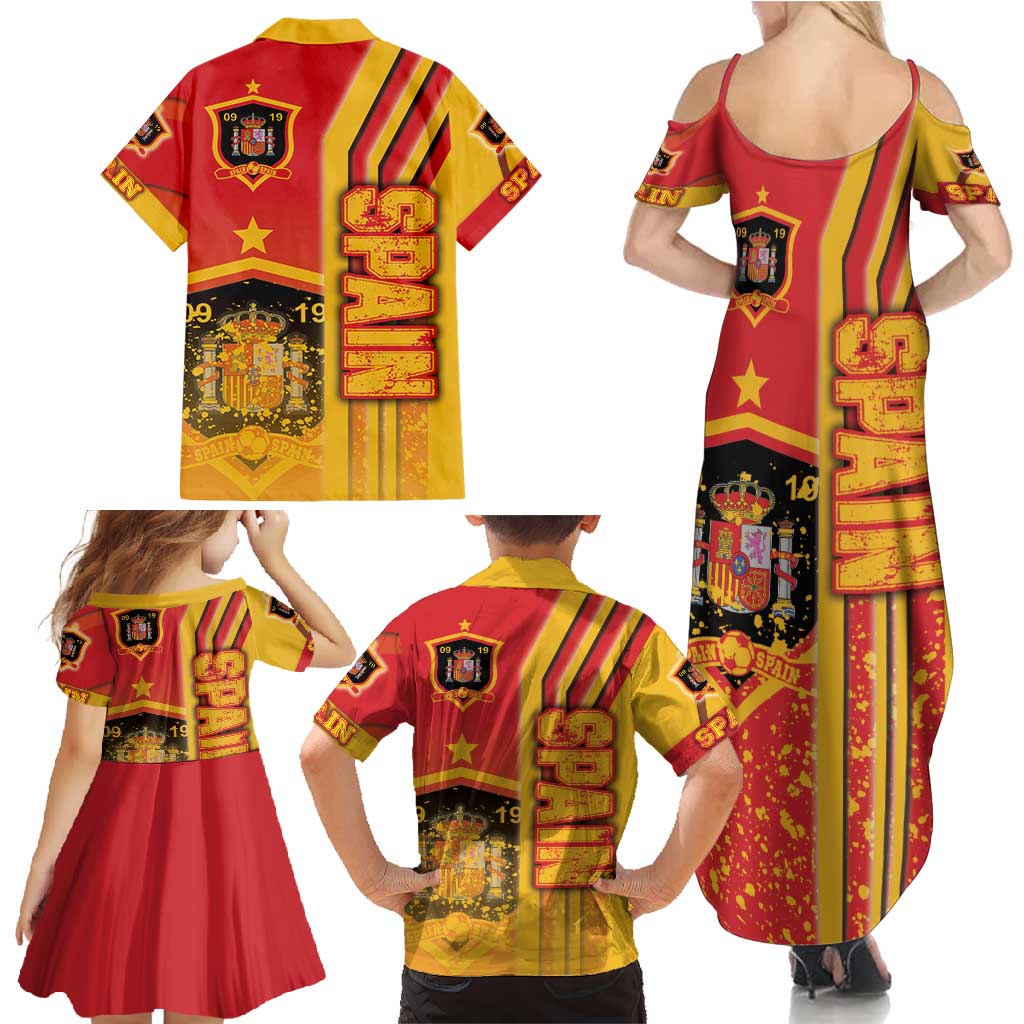 Spain Football Family Matching Summer Maxi Dress and Hawaiian Shirt La Roja Soccer - Road To Champion - Wonder Print Shop