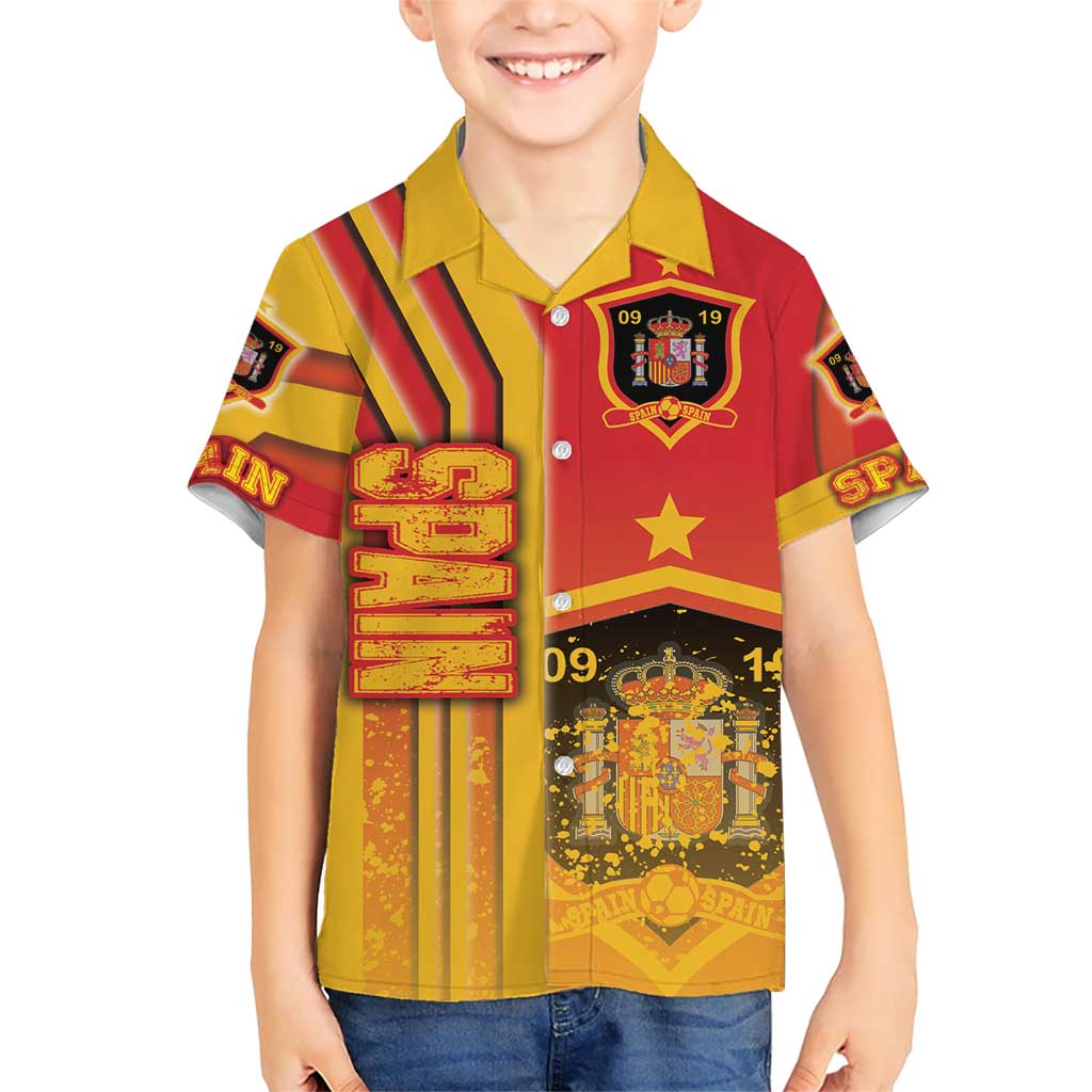 Spain Football Kid Hawaiian Shirt La Roja Soccer - Road To Champion - Wonder Print Shop
