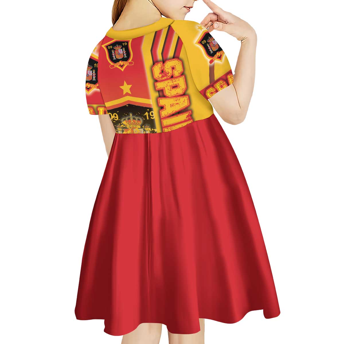 Spain Football Kid Short Sleeve Dress La Roja Soccer - Road To Champion - Wonder Print Shop