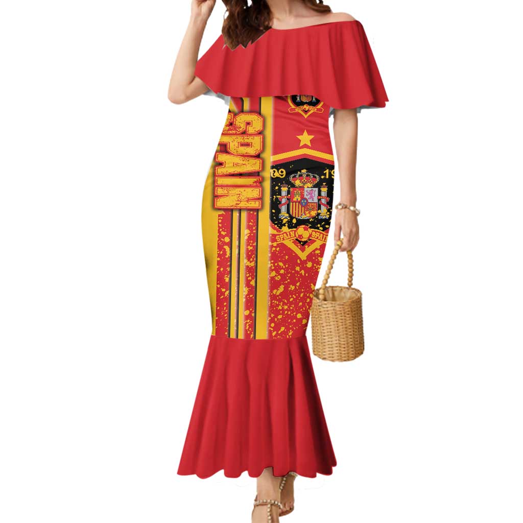 Spain Football Mermaid Dress La Roja Soccer - Road To Champion - Wonder Print Shop