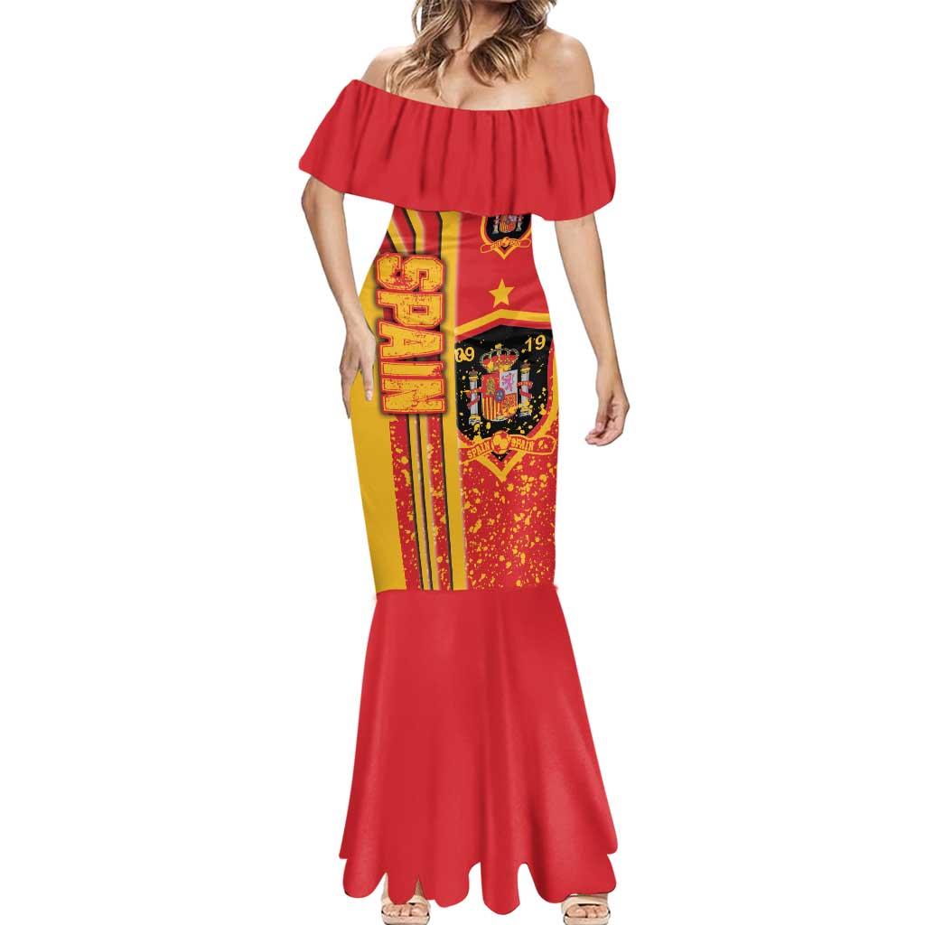 Spain Football Mermaid Dress La Roja Soccer - Road To Champion - Wonder Print Shop