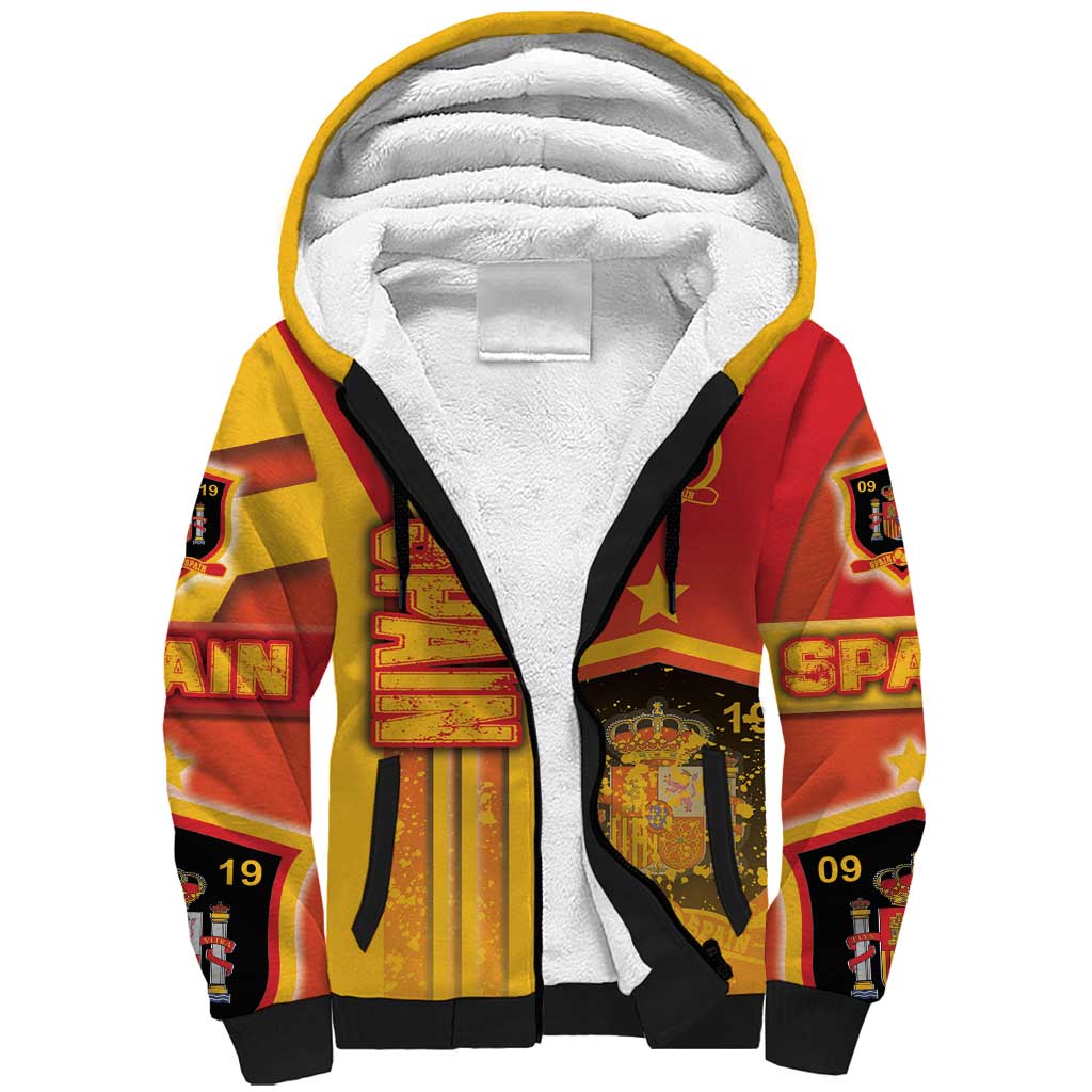 Spain Football Sherpa Hoodie La Roja Soccer - Road To Champion - Wonder Print Shop