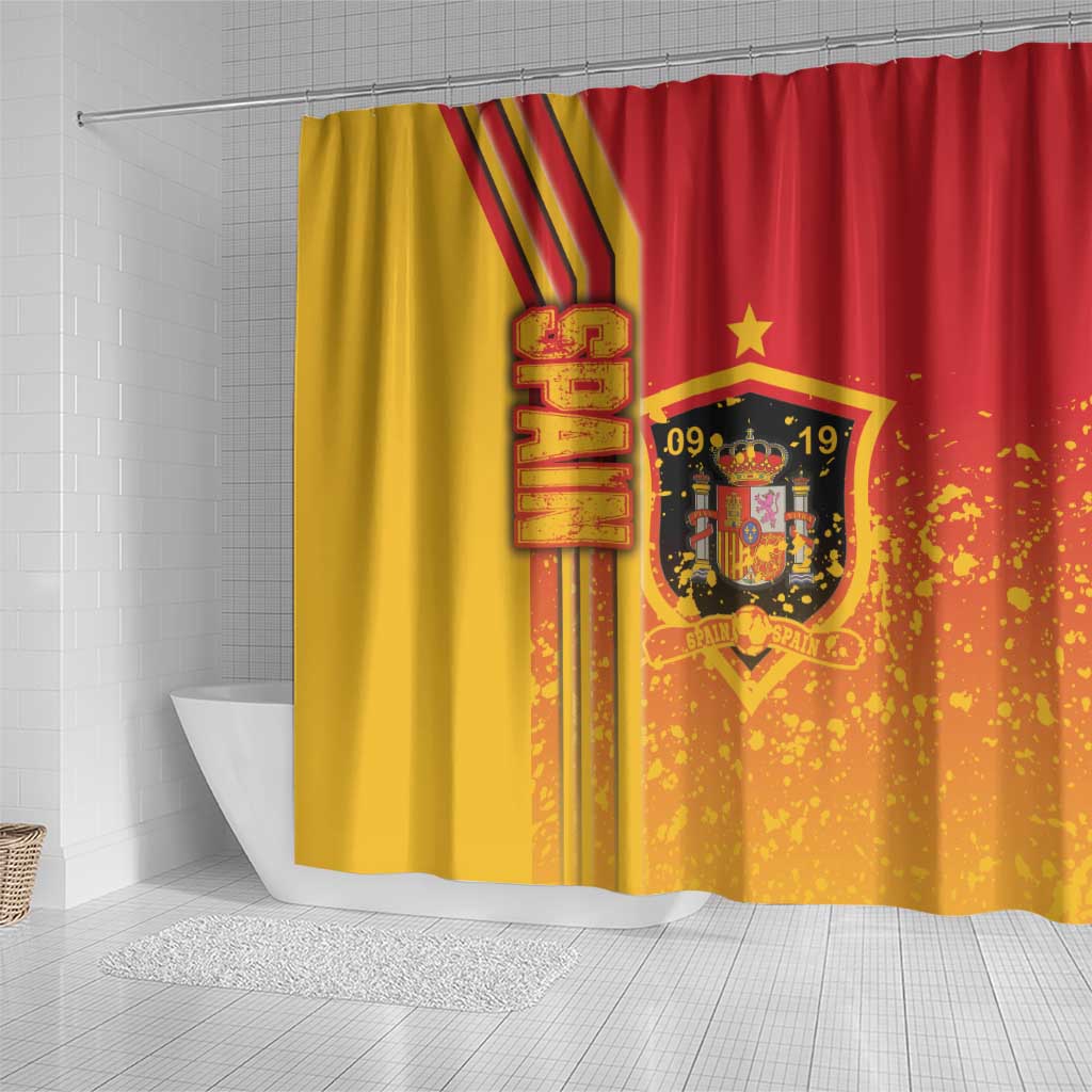 Spain Football Shower Curtain La Roja Soccer - Road To Champion - Wonder Print Shop