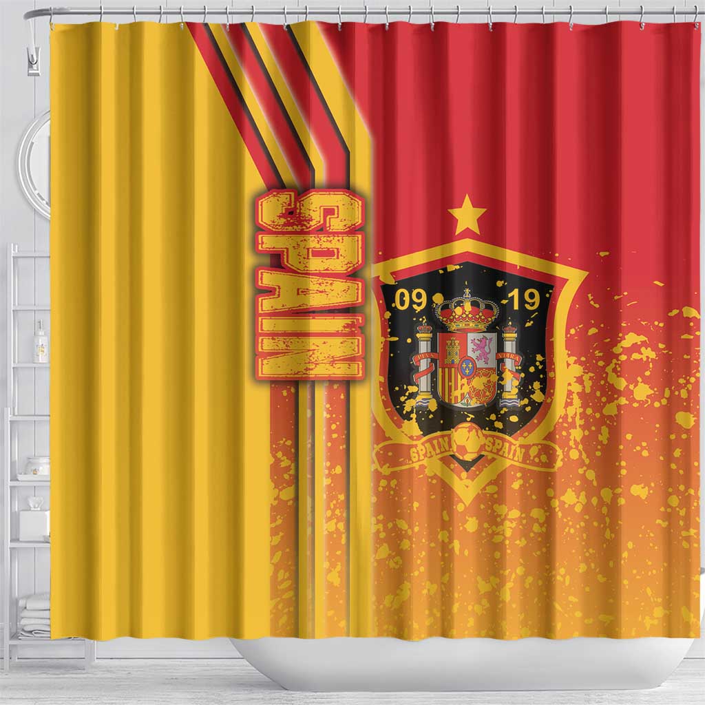 Spain Football Shower Curtain La Roja Soccer - Road To Champion - Wonder Print Shop