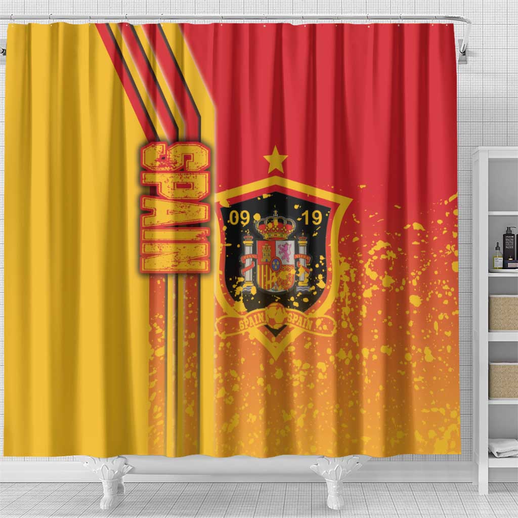 Spain Football Shower Curtain La Roja Soccer - Road To Champion - Wonder Print Shop