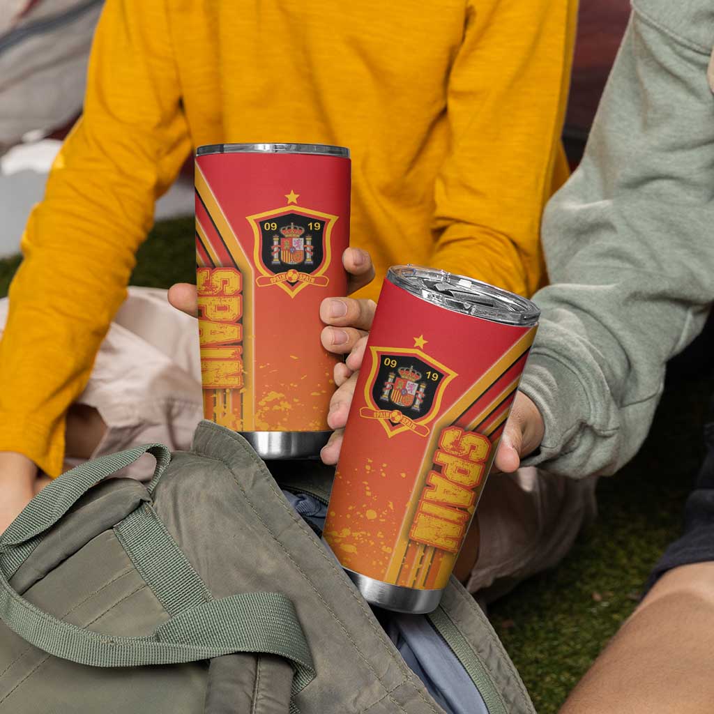 Spain Football Tumbler Cup La Roja Soccer - Road To Champion - Wonder Print Shop