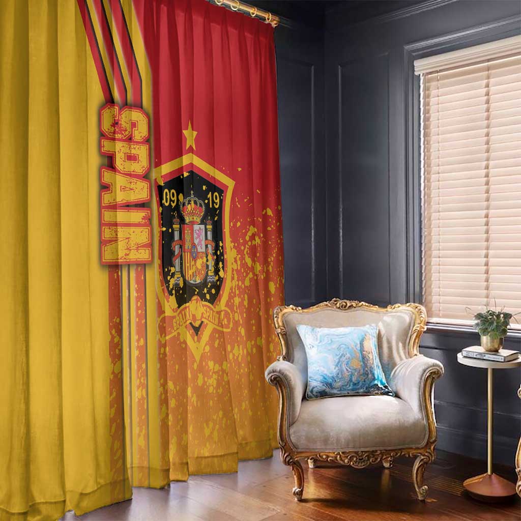 Spain Football Window Curtain La Roja Soccer - Road To Champion - Wonder Print Shop