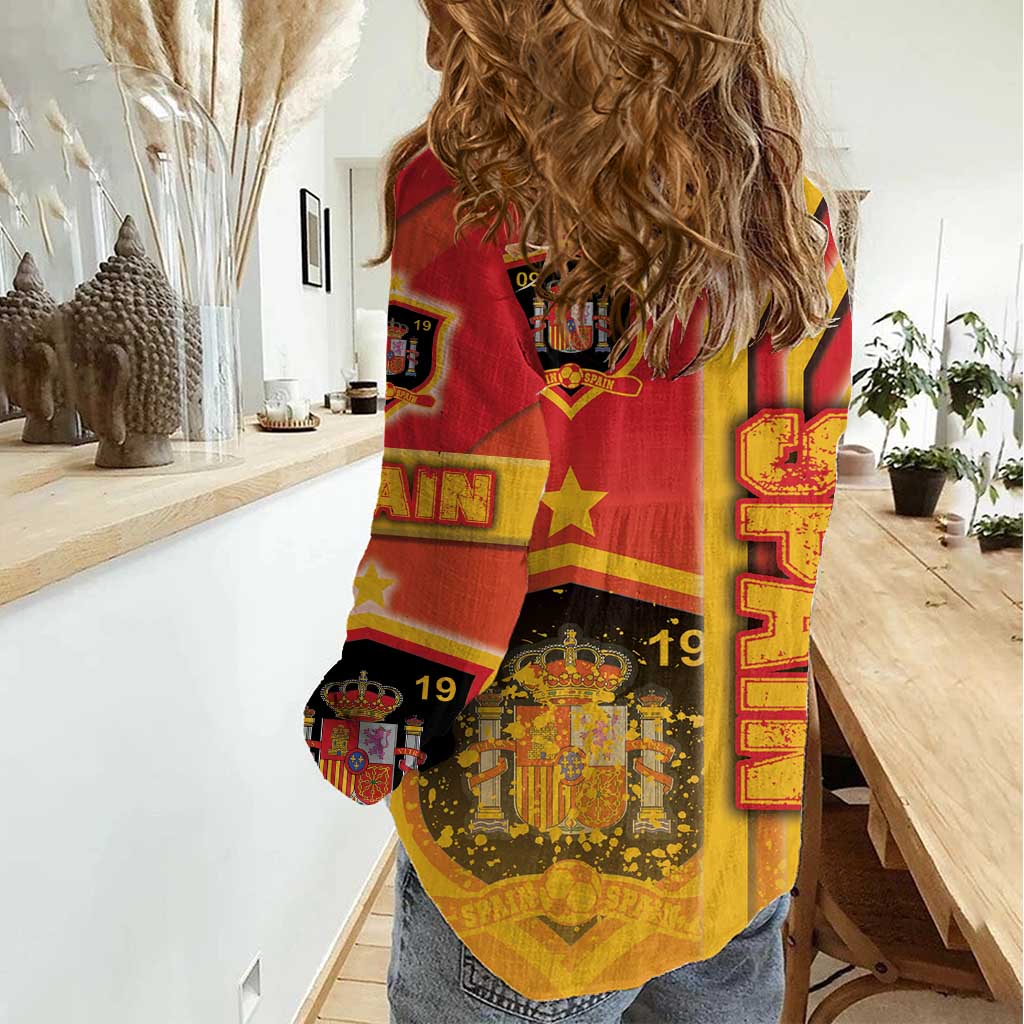 Spain Football Women Casual Shirt La Roja Soccer - Road To Champion - Wonder Print Shop