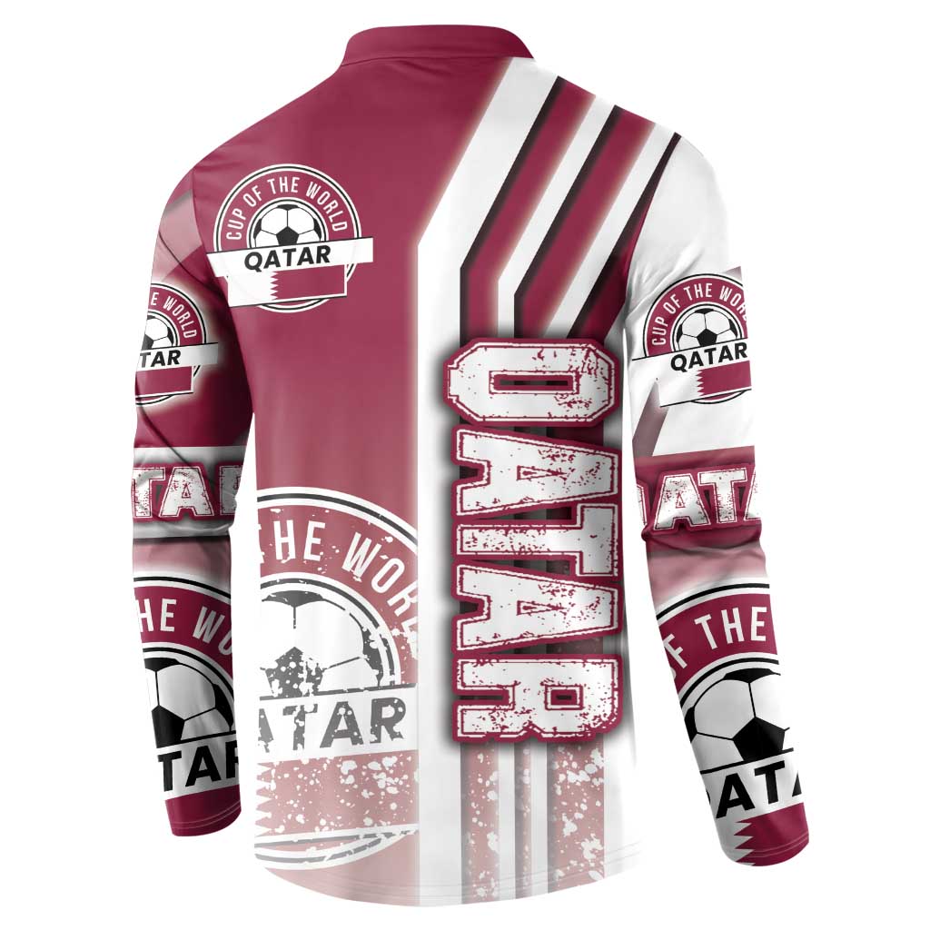 Qatar Football Button Sweatshirt The Maroons Soccer - Road To Champion - Wonder Print Shop