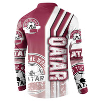 Qatar Football Button Sweatshirt The Maroons Soccer - Road To Champion - Wonder Print Shop