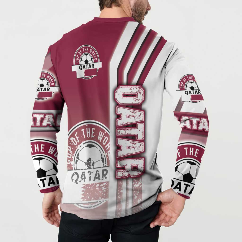 Qatar Football Button Sweatshirt The Maroons Soccer - Road To Champion - Wonder Print Shop
