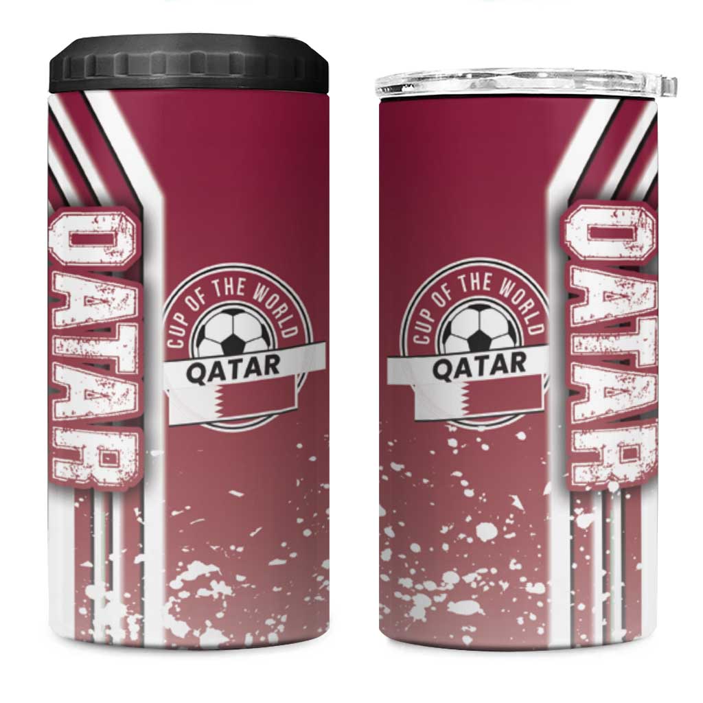Qatar Football 4 in 1 Can Cooler Tumbler The Maroons Soccer - Road To Champion