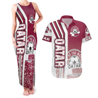Qatar Football Couples Matching Tank Maxi Dress and Hawaiian Shirt The Maroons Soccer - Road To Champion