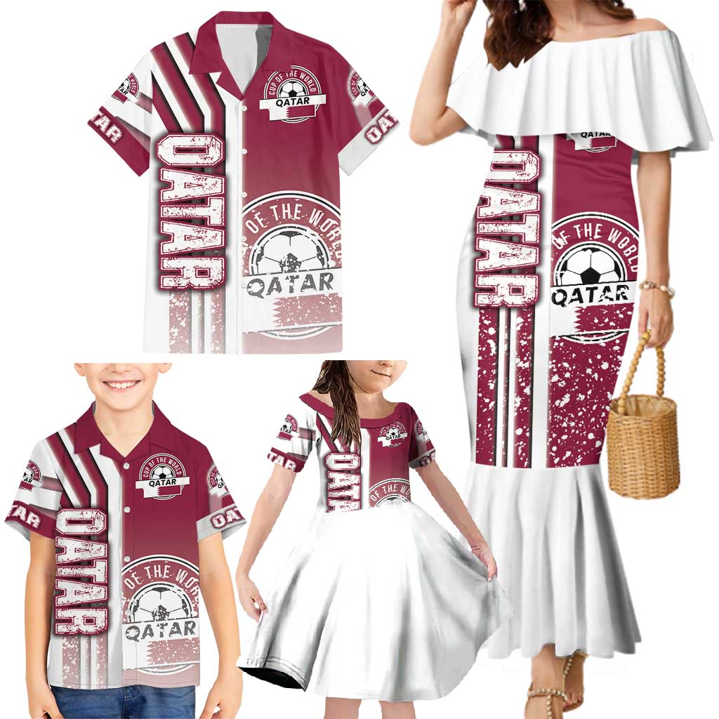 Qatar Football Family Matching Mermaid Dress and Hawaiian Shirt The Maroons Soccer - Road To Champion - Wonder Print Shop