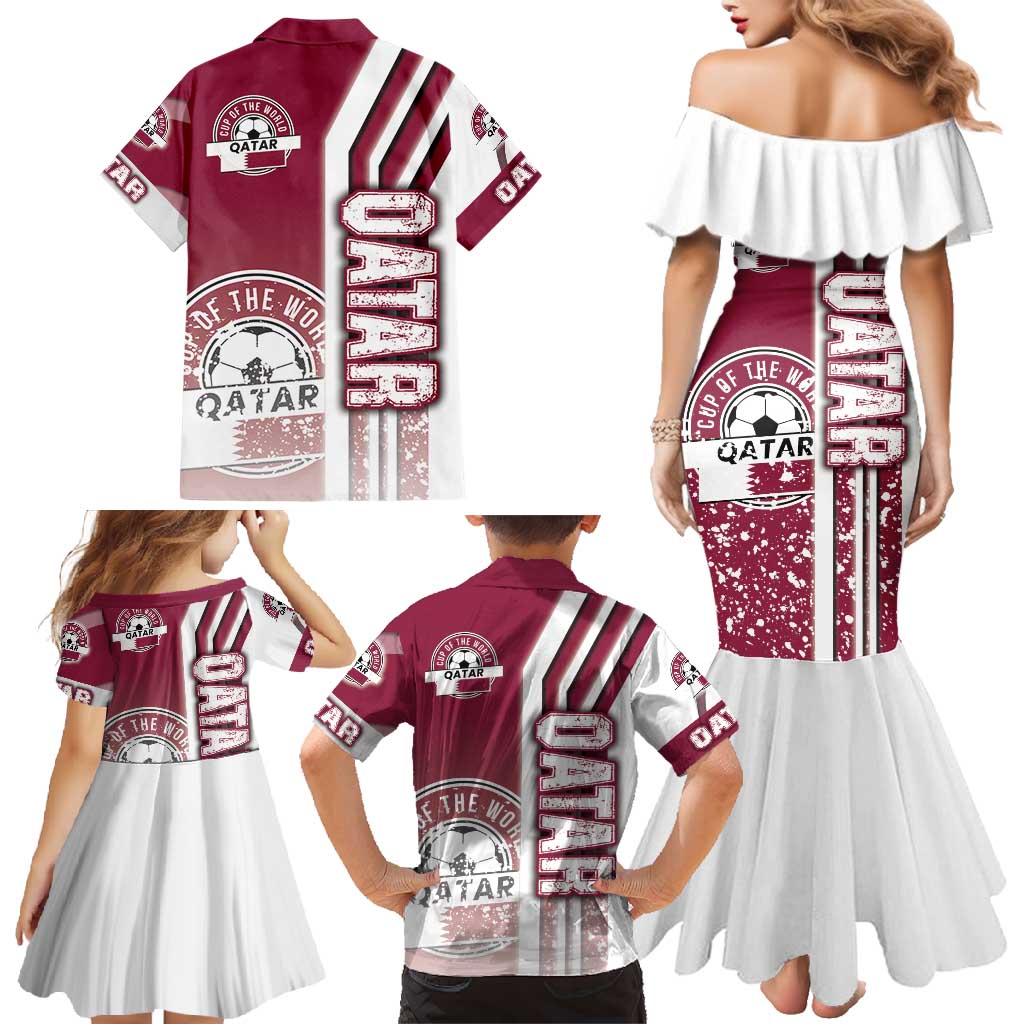 Qatar Football Family Matching Mermaid Dress and Hawaiian Shirt The Maroons Soccer - Road To Champion - Wonder Print Shop