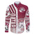 Qatar Football Family Matching Off The Shoulder Long Sleeve Dress and Hawaiian Shirt The Maroons Soccer - Road To Champion