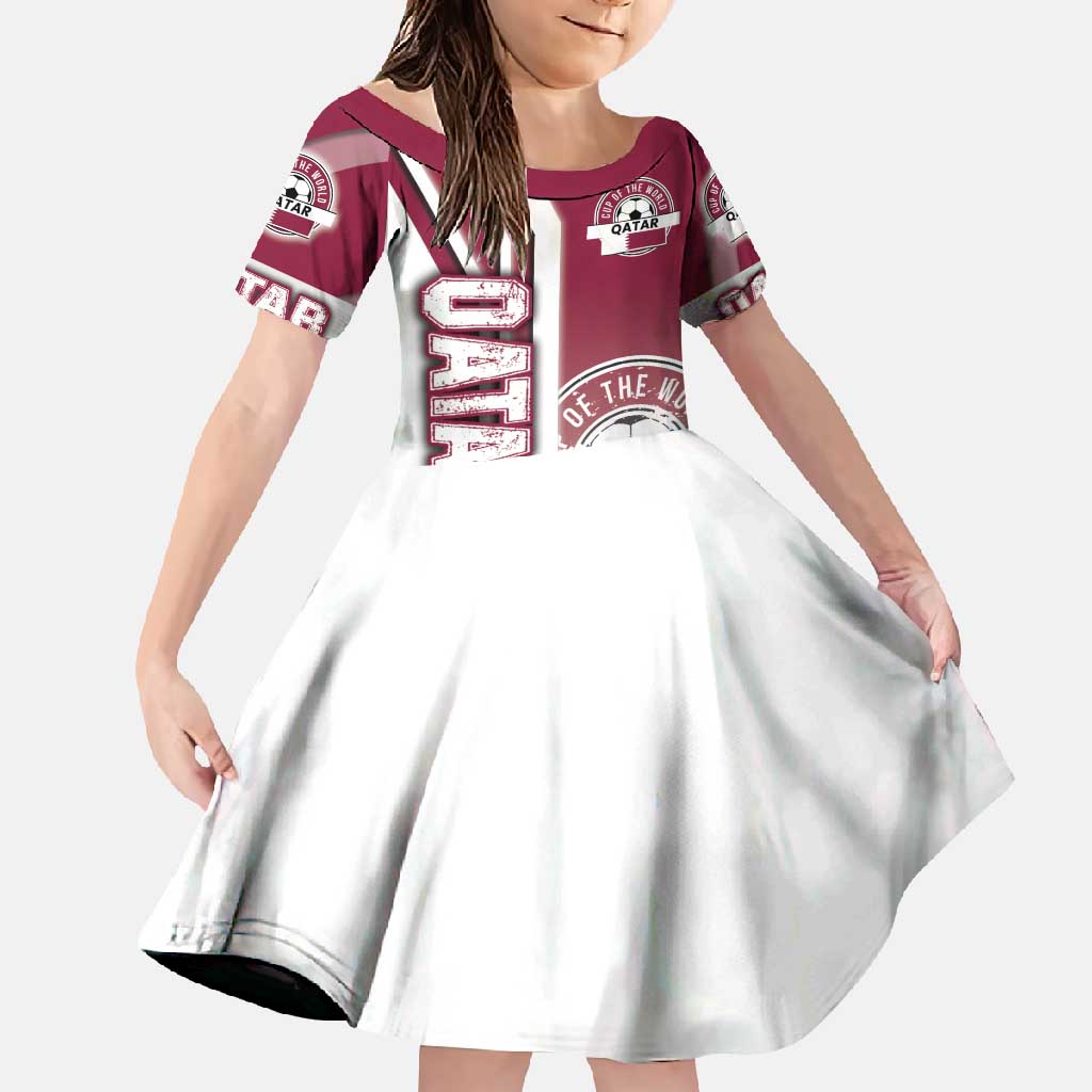 Qatar Football Family Matching Off Shoulder Maxi Dress and Hawaiian Shirt The Maroons Soccer - Road To Champion - Wonder Print Shop