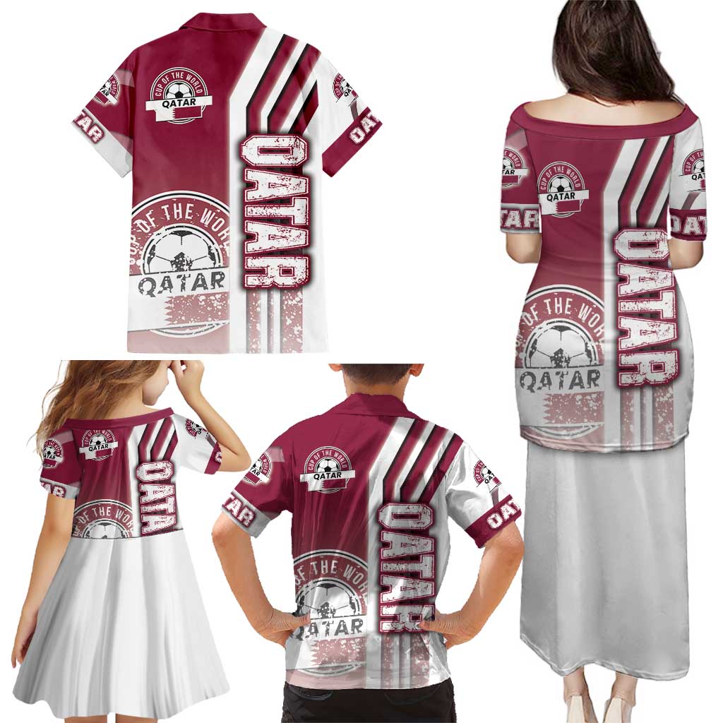 Qatar Football Family Matching Puletasi and Hawaiian Shirt The Maroons Soccer - Road To Champion