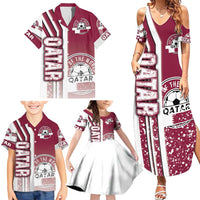 Qatar Football Family Matching Summer Maxi Dress and Hawaiian Shirt The Maroons Soccer - Road To Champion - Wonder Print Shop