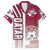 Qatar Football Family Matching Summer Maxi Dress and Hawaiian Shirt The Maroons Soccer - Road To Champion - Wonder Print Shop
