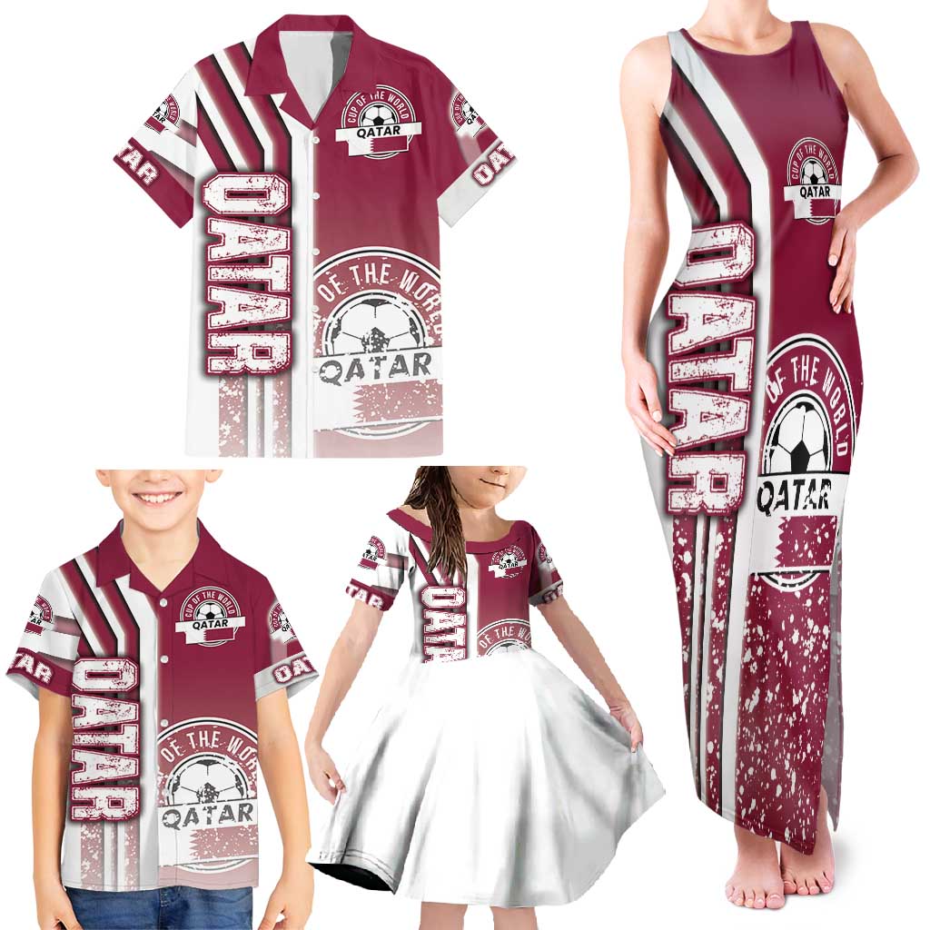 Qatar Football Family Matching Tank Maxi Dress and Hawaiian Shirt The Maroons Soccer - Road To Champion - Wonder Print Shop