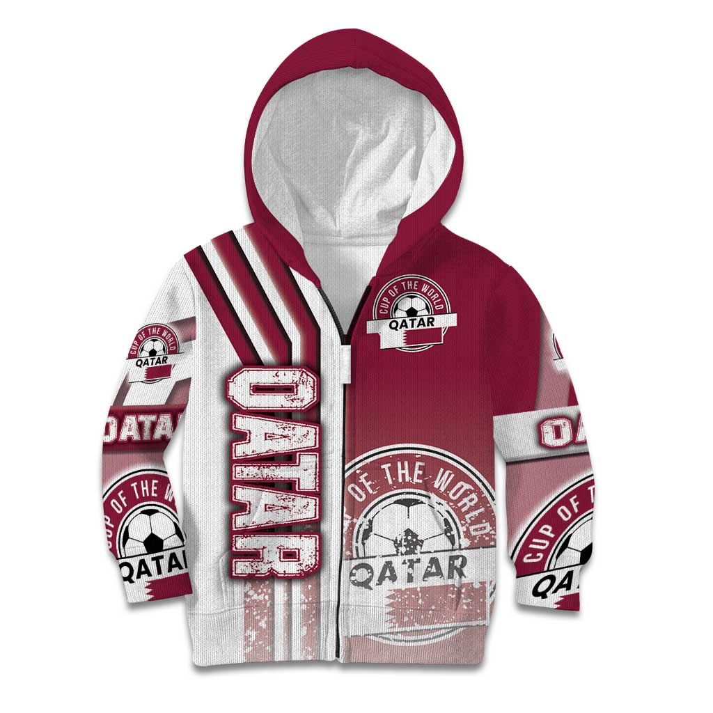 Qatar Football Kid Hoodie The Maroons Soccer - Road To Champion - Wonder Print Shop