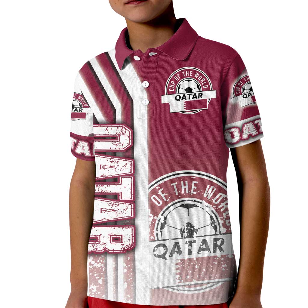 Qatar Football Kid Polo Shirt The Maroons Soccer - Road To Champion - Wonder Print Shop