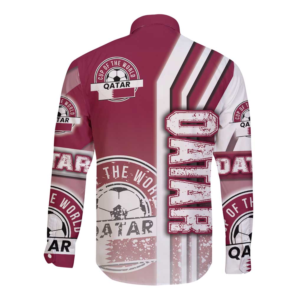 Qatar Football Long Sleeve Button Shirt The Maroons Soccer - Road To Champion