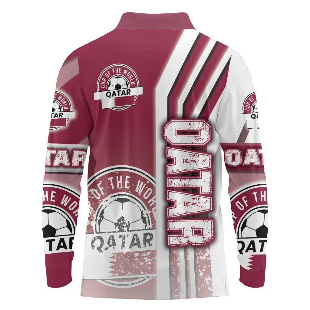 Qatar Football Long Sleeve Polo Shirt The Maroons Soccer - Road To Champion - Wonder Print Shop