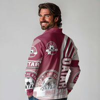 Qatar Football Long Sleeve Polo Shirt The Maroons Soccer - Road To Champion - Wonder Print Shop