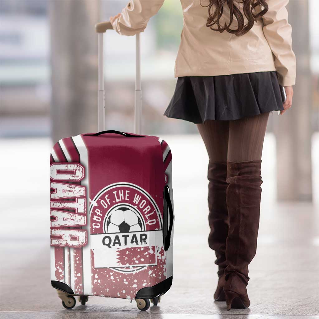 Qatar Football Luggage Cover The Maroons Soccer - Road To Champion - Wonder Print Shop