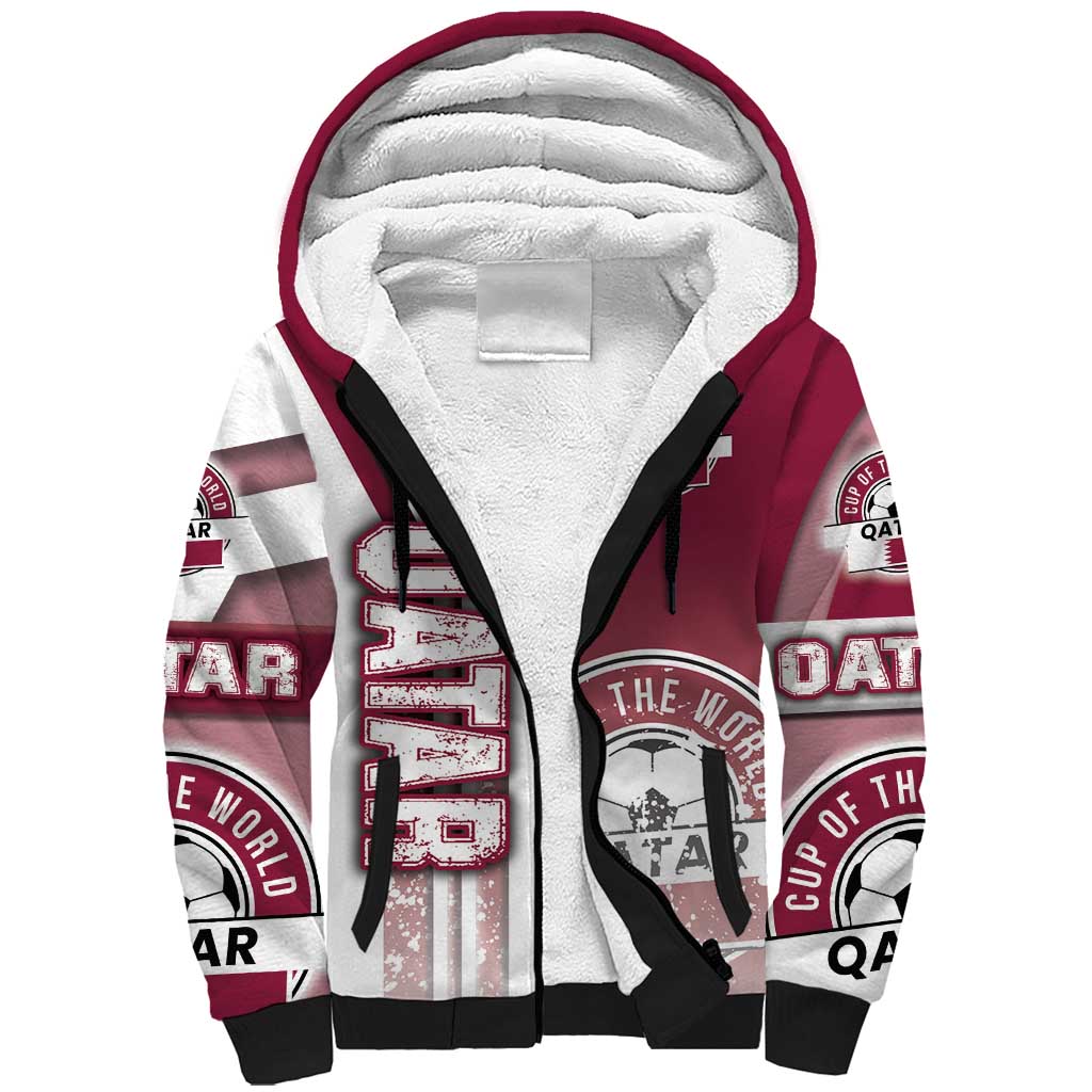 Qatar Football Sherpa Hoodie The Maroons Soccer - Road To Champion - Wonder Print Shop