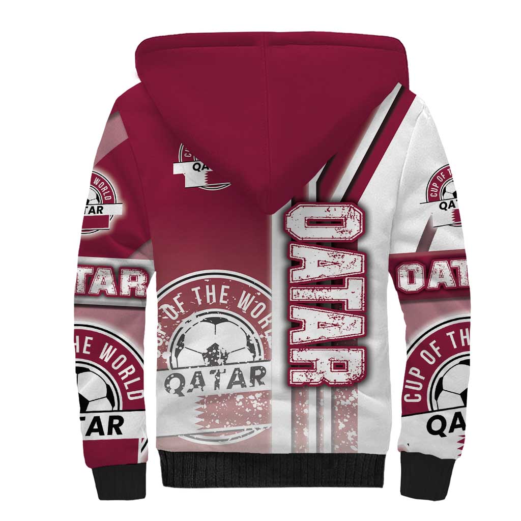 Qatar Football Sherpa Hoodie The Maroons Soccer - Road To Champion - Wonder Print Shop