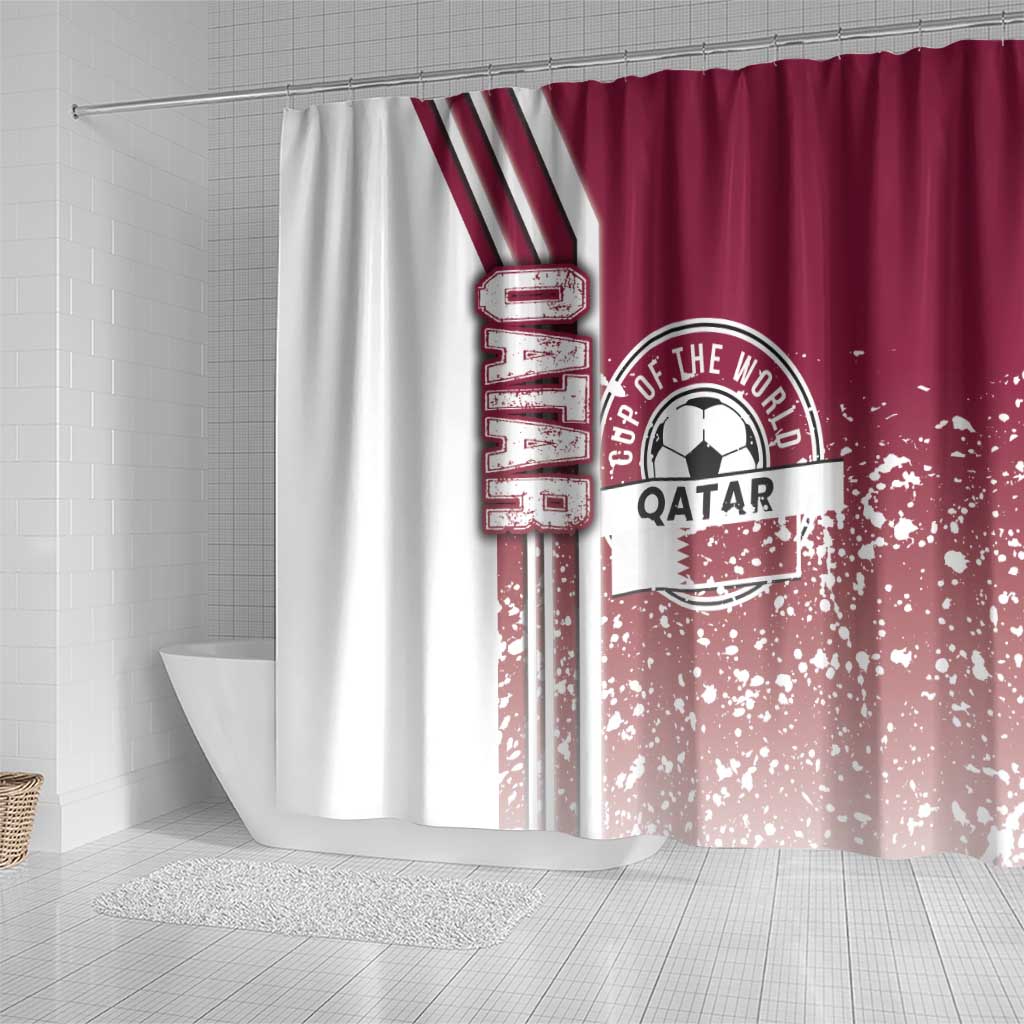Qatar Football Shower Curtain The Maroons Soccer - Road To Champion - Wonder Print Shop