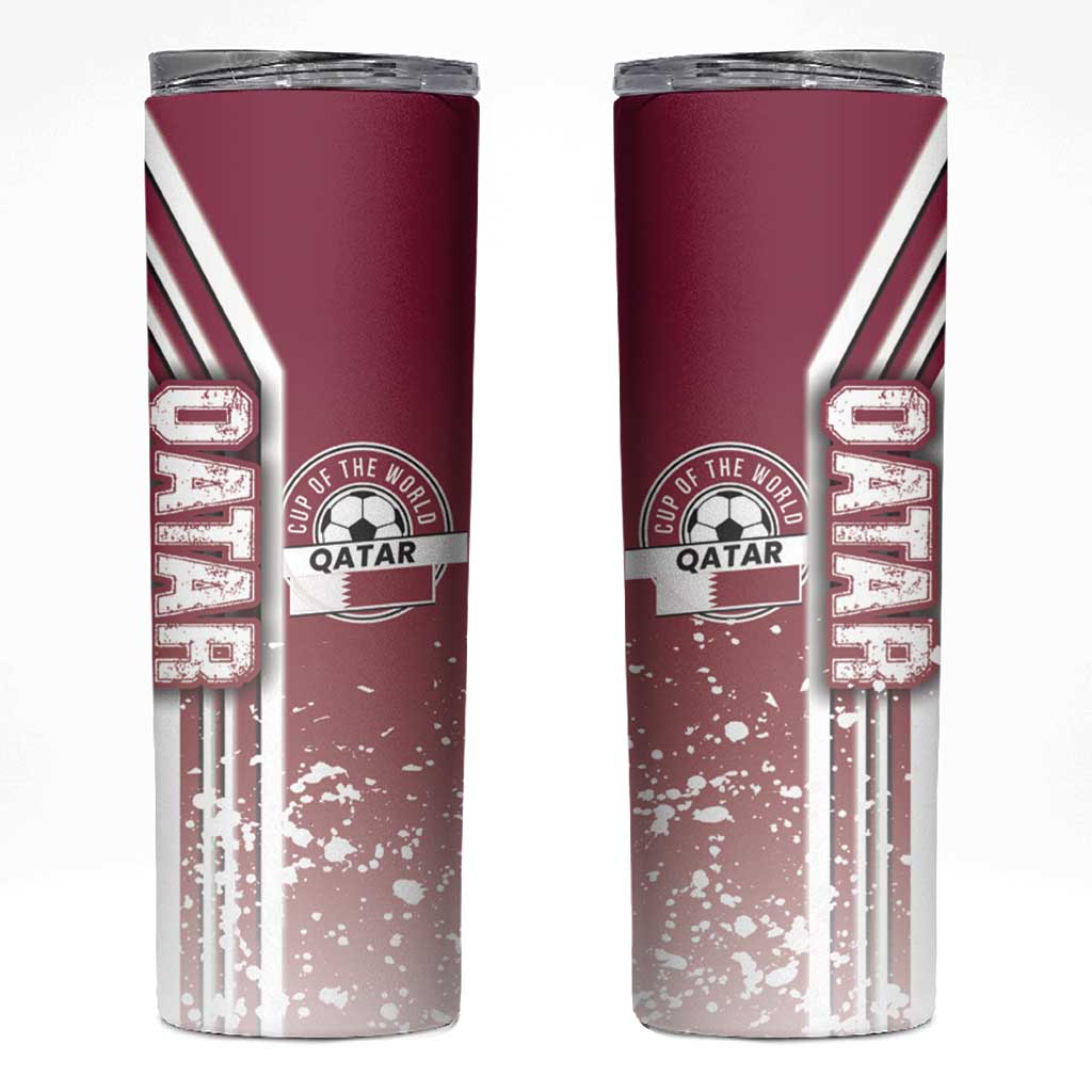 Qatar Football Skinny Tumbler The Maroons Soccer - Road To Champion - Wonder Print Shop