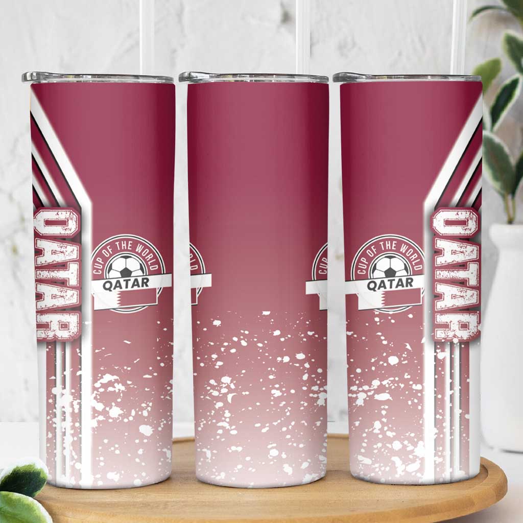 Qatar Football Skinny Tumbler The Maroons Soccer - Road To Champion - Wonder Print Shop