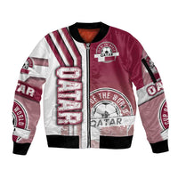 Qatar Football Sleeve Zip Bomber Jacket The Maroons Soccer - Road To Champion - Wonder Print Shop