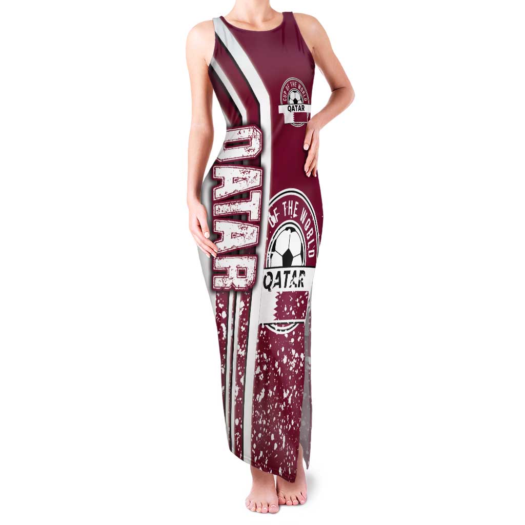 Qatar Football Tank Maxi Dress The Maroons Soccer - Road To Champion - Wonder Print Shop