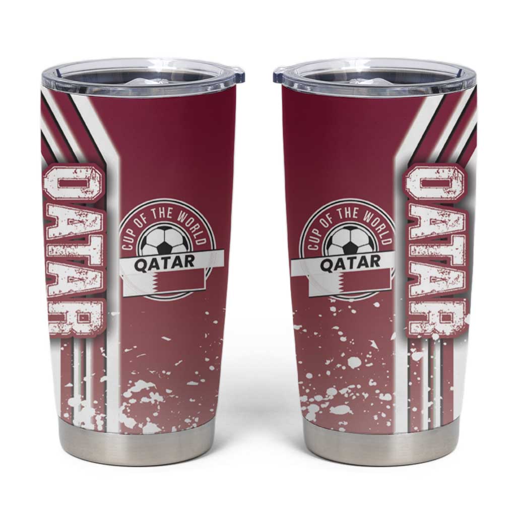 Qatar Football Tumbler Cup The Maroons Soccer - Road To Champion - Wonder Print Shop
