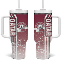 Qatar Football Tumbler With Handle The Maroons Soccer - Road To Champion - Wonder Print Shop