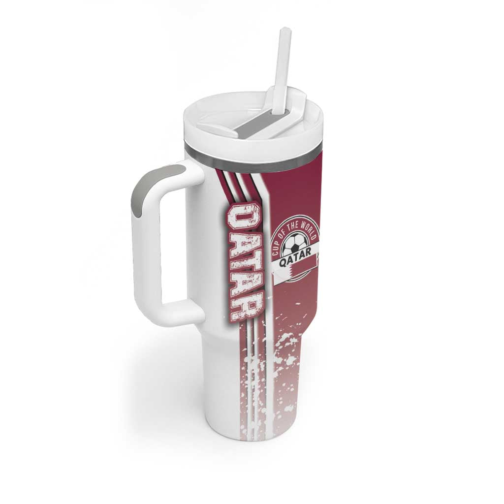 Qatar Football Tumbler With Handle The Maroons Soccer - Road To Champion - Wonder Print Shop
