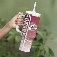 Qatar Football Tumbler With Handle The Maroons Soccer - Road To Champion - Wonder Print Shop