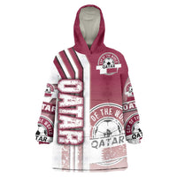 Qatar Football Wearable Blanket Hoodie The Maroons Soccer - Road To Champion - Wonder Print Shop